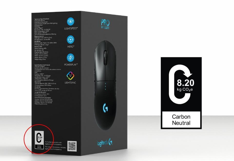 羅技將在所有產(chǎn)品包裝盒上貼上碳沖擊標簽