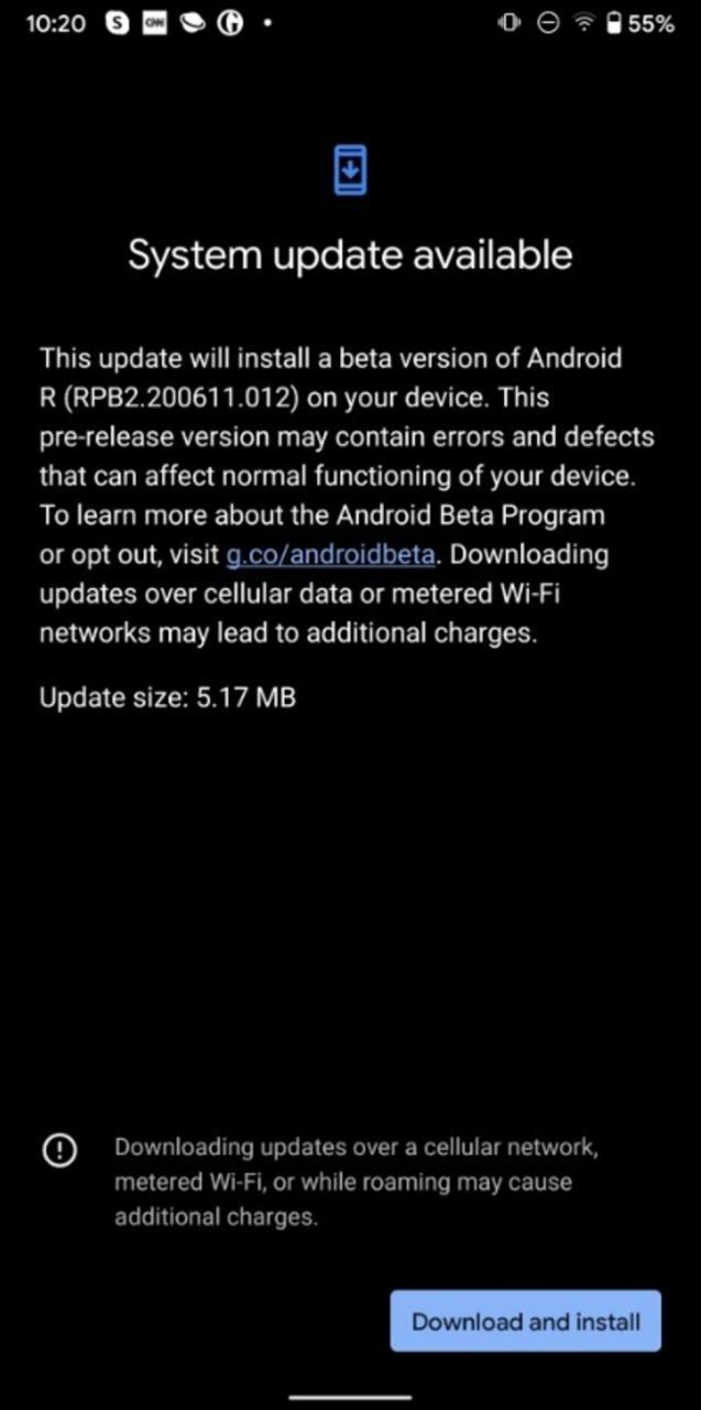 Android 11 R確實(shí)具有內(nèi)部甜點(diǎn)名稱(chēng)和新更新