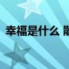 幸福是什么 散文 清風(fēng)明月：《幸福是什么》
