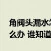 角閥頭漏水怎么辦 誰知道自來水角閥漏水怎么辦 誰知道 