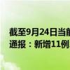 截至9月24日當(dāng)前黑龍江哈爾濱最新疫情消息今天實時數(shù)據(jù)通報：新增11例、累計確診1411例