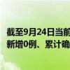 截至9月24日當前甘肅隴南最新疫情消息今天實時數據通報：新增0例、累計確診15例