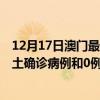 12月17日澳門最新疫情消息今天實(shí)時(shí)數(shù)據(jù)通報(bào)：新增0例本土確診病例和0例無(wú)癥狀感染者