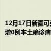12月17日新疆可克達(dá)拉最新疫情消息今天實(shí)時(shí)數(shù)據(jù)通報(bào)：新增0例本土確診病例和0例無癥狀感染者