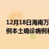 12月18日海南萬寧最新疫情消息今天實時數(shù)據(jù)通報：新增0例本土確診病例和0例無癥狀感染者