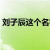 劉子辰這個(gè)名字怎么樣（劉子辰的名字打分）