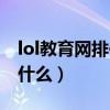 lol教育網(wǎng)排位需要排多久（lol教育網(wǎng)專區(qū)是什么）