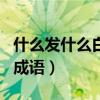 什么發(fā)什么白成語大全四個(gè)字（什么發(fā)什么白成語）