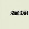 洶涌澎湃的意思（跌跌撞撞的意思）