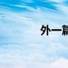 外一篇的意思是什么（外一）