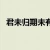 君未歸期未有歸（君未歸孤何安什么意思）