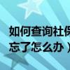 如何查詢社保卡密碼忘了怎么辦（社保卡密碼忘了怎么辦）