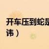 開(kāi)車(chē)壓到蛇是不是不好（開(kāi)車(chē)壓到蛇有什么忌諱）