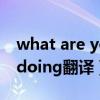 what are you doying 翻譯（whatareyoudoing翻譯）