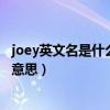 joey英文名是什么意思是男名還是女名（joey英文名是什么意思）