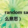 random sample是什么意思（sample是什么意思）