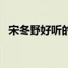 宋冬野好聽的歌有哪些（宋冬野好聽的歌）