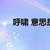 呼嘯 意思是什么（呼嘯的意思是什么）