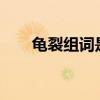 龜裂組詞是什么（龜裂的龜jun組詞）