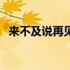 來(lái)不及說(shuō)再見(jiàn)是什么意思（來(lái)不及說(shuō)再見(jiàn)）