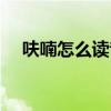 呋喃怎么讀音是什么意思（呋喃怎么讀）