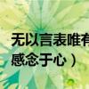 無(wú)以言表唯有感念于心的句子（無(wú)以言表唯有感念于心）