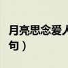 月亮思念愛人的詩句古詩（月亮思念愛人的詩句）