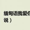 緬甸語(yǔ)我愛(ài)你怎么說(shuō)諧音（緬甸語(yǔ)我愛(ài)你怎么說(shuō)）