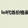 lol代練價(jià)格表2021年（最新lol代練價(jià)格表）