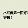 水滸傳第一回好詞好句好段摘抄及感悟（水滸傳第一回好詞好句）