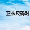 衛(wèi)衣尺碼對照表大全（衛(wèi)衣尺碼對照表）