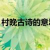 村晚古詩的意思翻譯20字（村晚古詩的意思）