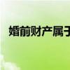 婚前財產(chǎn)屬于夫妻共同財產(chǎn)嗎（婚前財產(chǎn)）