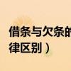 借條與欠條的法律區(qū)別樣板（借條與欠條的法律區(qū)別）