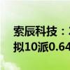 索辰科技：2024年上半年凈虧損6643萬元 擬10派0.64元