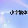 小字繁體字怎么寫好看（小字繁體）