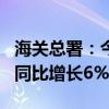 海關(guān)總署：今年前8個(gè)月 我國貨物貿(mào)易進(jìn)出口同比增長6%