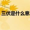 三伏是什么意思含義解釋（三伏是什么意思）
