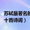 蘇軾最著名的十首詩(shī)詞及意思（蘇軾最著名的十首詩(shī)詞）