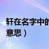 軒在名字中的寓意是什么意思（軒在名字什么意思）