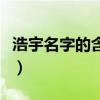 浩宇名字的含義寓意是什么（浩宇名字的含義）