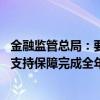 金融監(jiān)管總局：要雷厲風(fēng)行推動(dòng)重點(diǎn)工作任務(wù)落地見(jiàn)效 全力支持保障完成全年經(jīng)濟(jì)社會(huì)發(fā)展目標(biāo)任務(wù)