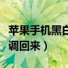 蘋(píng)果手機(jī)黑白屏怎么調(diào)回來(lái)（手機(jī)黑白屏怎么調(diào)回來(lái)）