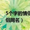 5個(gè)字的情侶網(wǎng)名游戲名字大全（5個(gè)字的情侶網(wǎng)名）