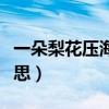 一朵梨花壓海棠圖片（一朵梨花壓海棠什么意思）